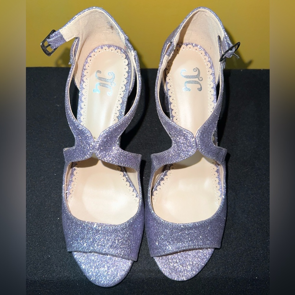 Elegant Purple Glitter Women's Sandals